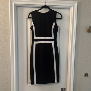 Calvin Klein Black Dress with White Trim
